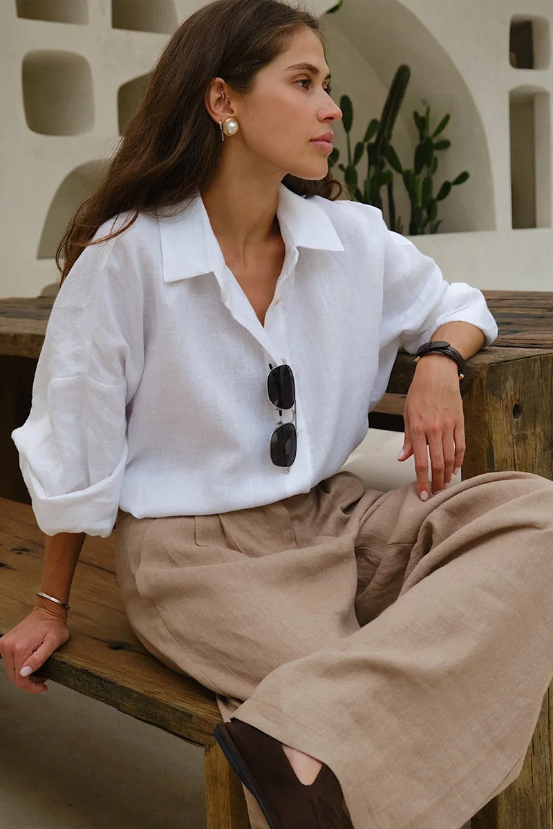 Fashion Solid Loose Casual Commuter Blouse