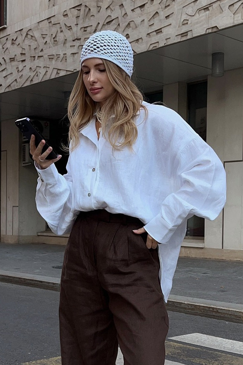 Fashion Solid Loose Casual Commuter Blouse