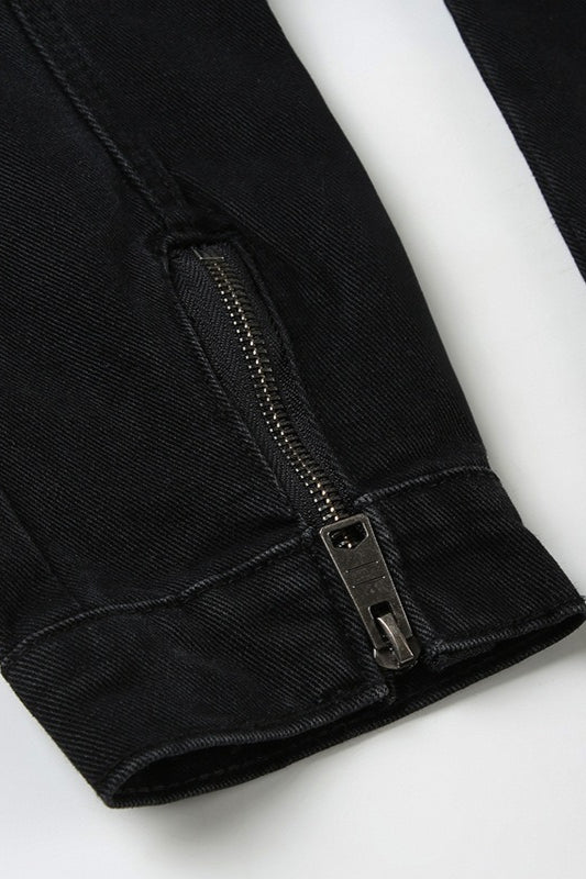 Jaqueta Jeans Preta Lavada