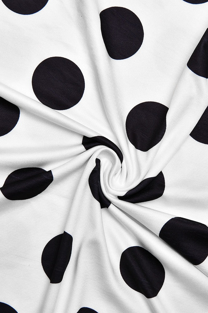 Kurzarmbluse mit Retro-Punktmuster