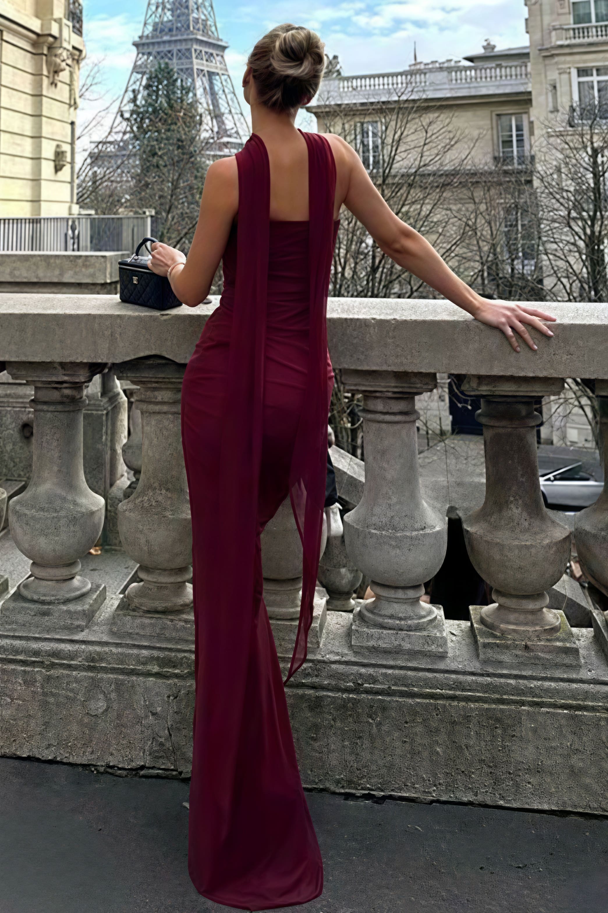 Conjunto de falda ajustada de talle alto con banda