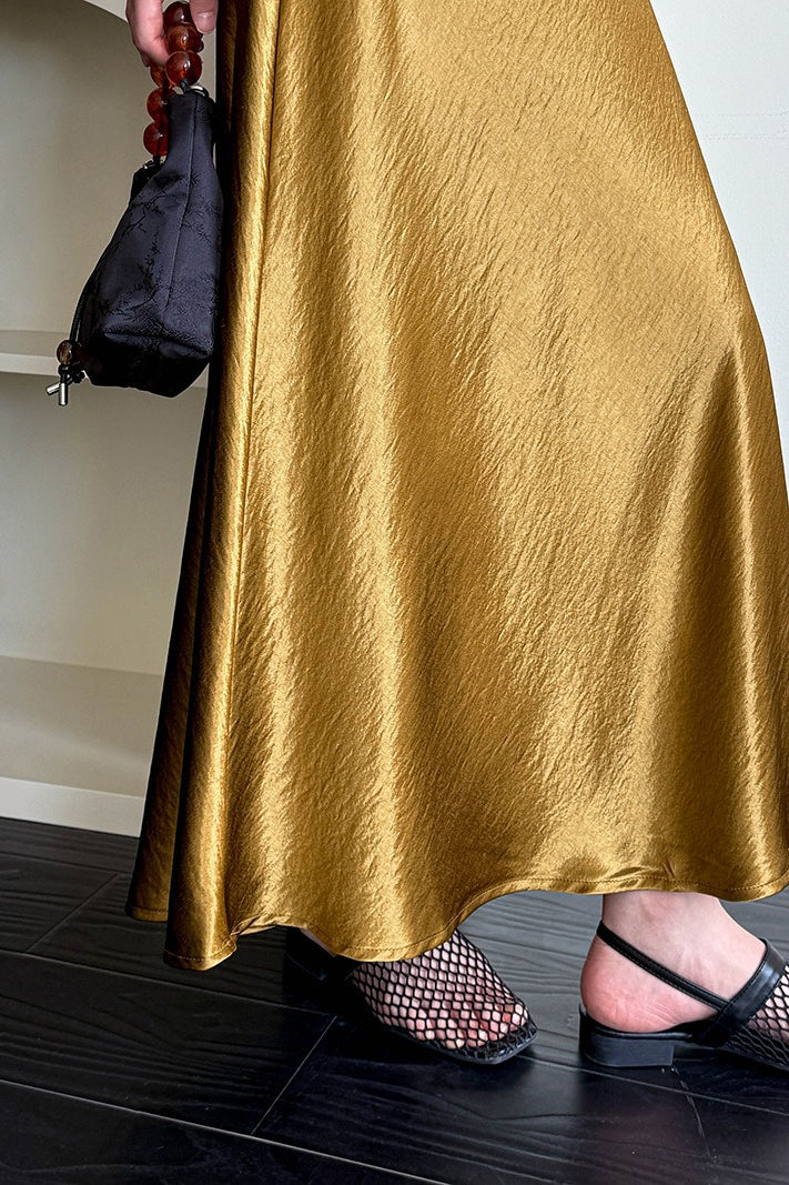 Gonna a tubo a vita alta con coda di pesce e pieghe morbide