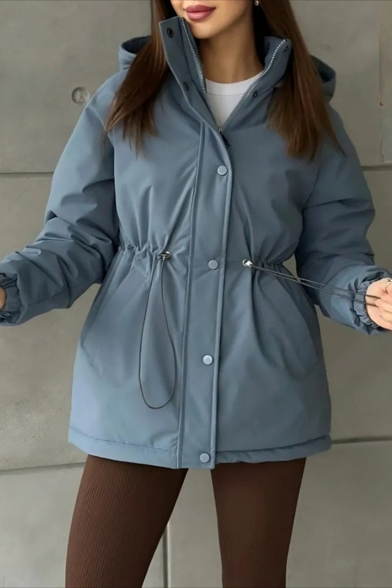 Jaqueta de Lazer para Esportes ao Ar Livre e Montanhismo com Cintura com Cordão