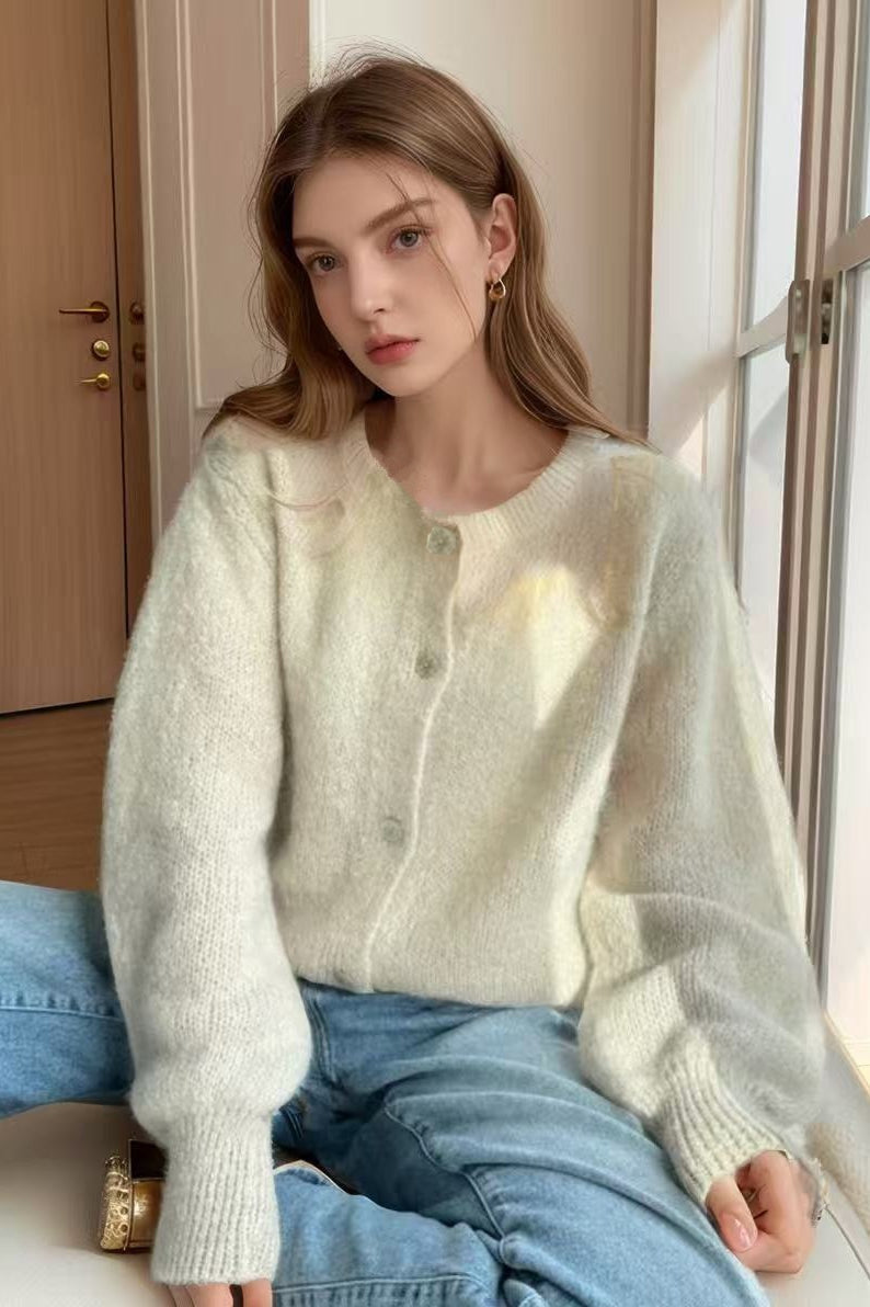 Cárdigan sólido de color macarrón