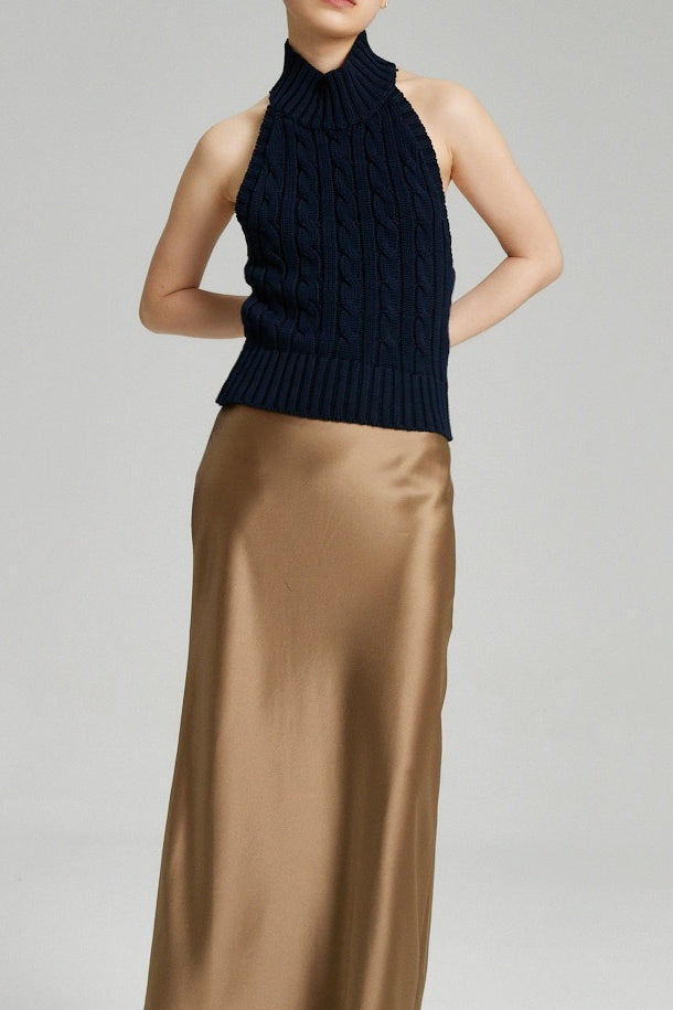 Zopfmuster Häkel-Bustier Oberteil