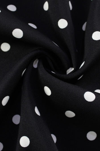 Vestido largo ajustado sin tirantes ni espalda con estampado de lunares