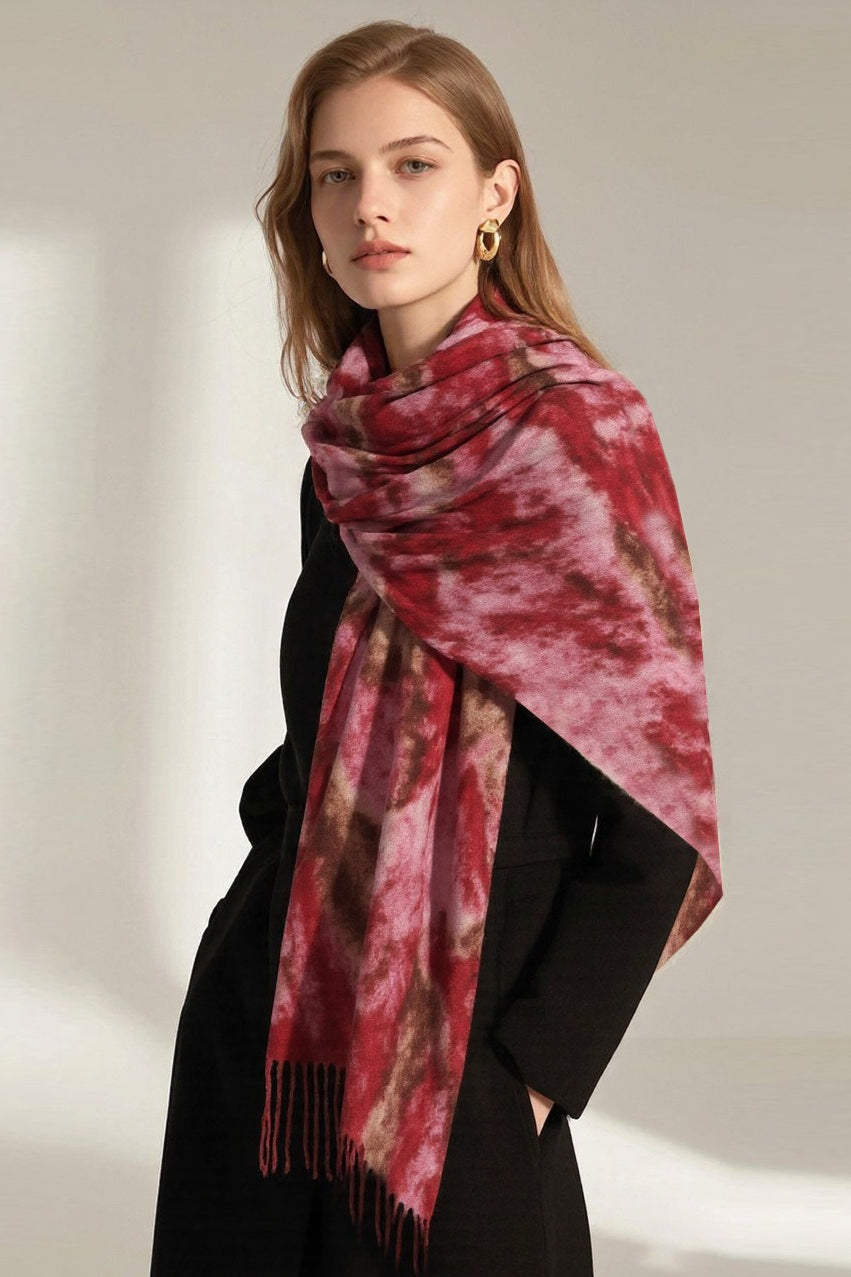 Wave Print Acrylic Blend Scarf