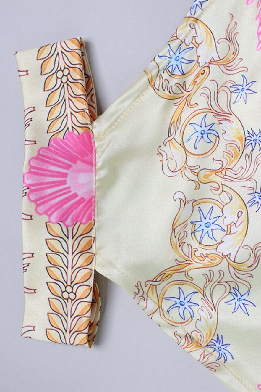 Schickes Ethno-Print Neckholder-Loses Zweiteiler-Set