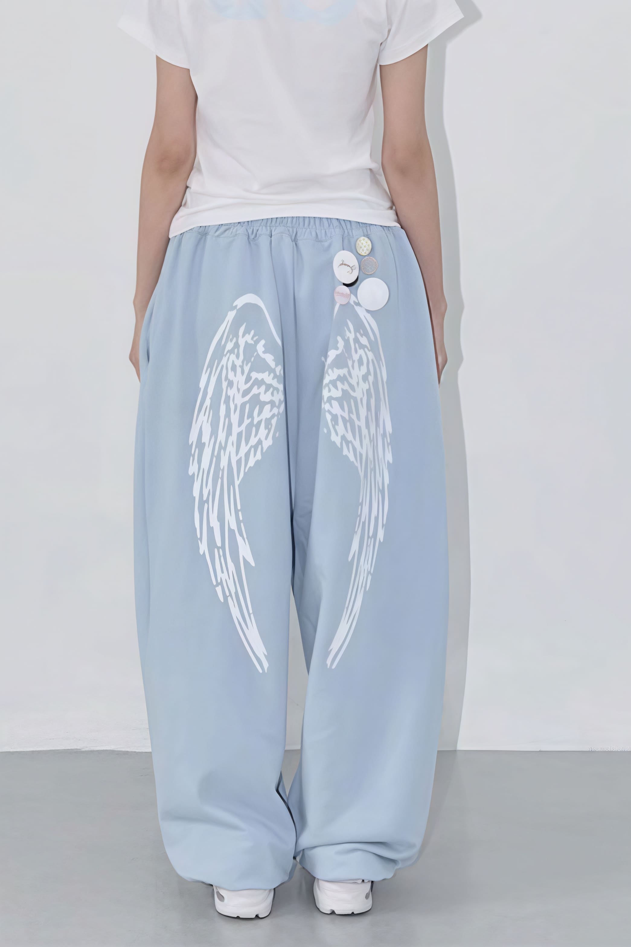 Pantalon droit ample à motifs rétro hip-hop