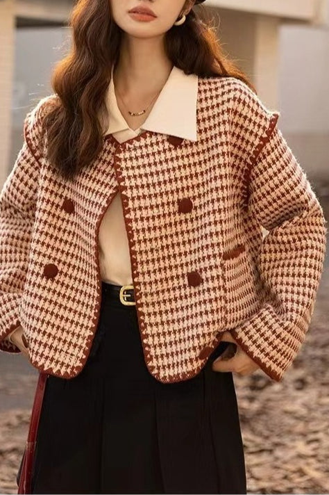 Tweed Houndstooth Short Jacket