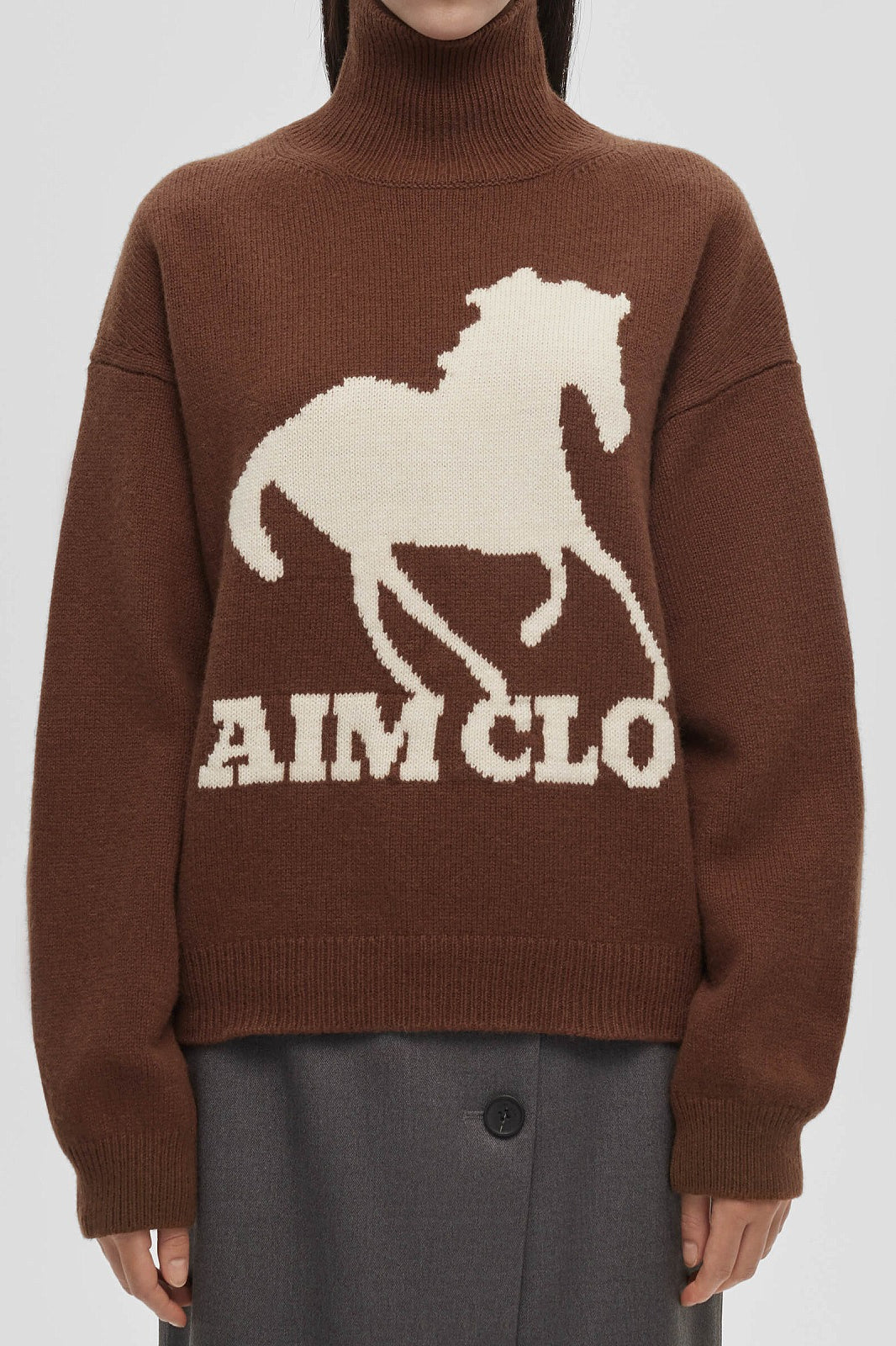 Sudadera de cuello alto con estampado animal y bloques de color