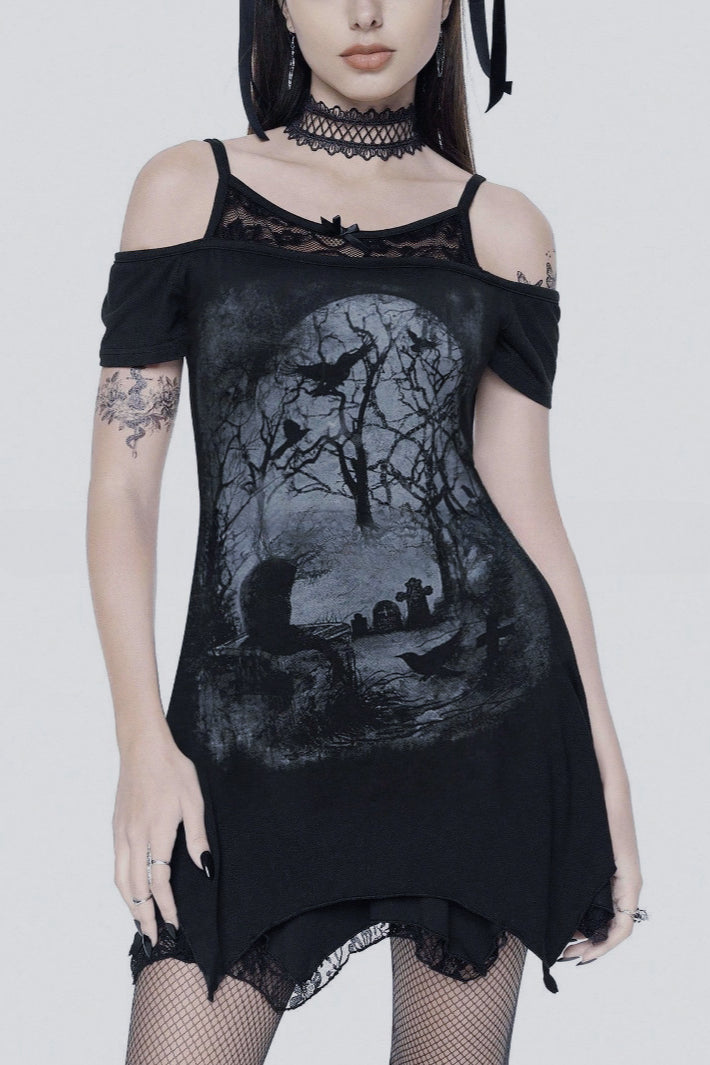 Vestido gótico de encaje transparente
