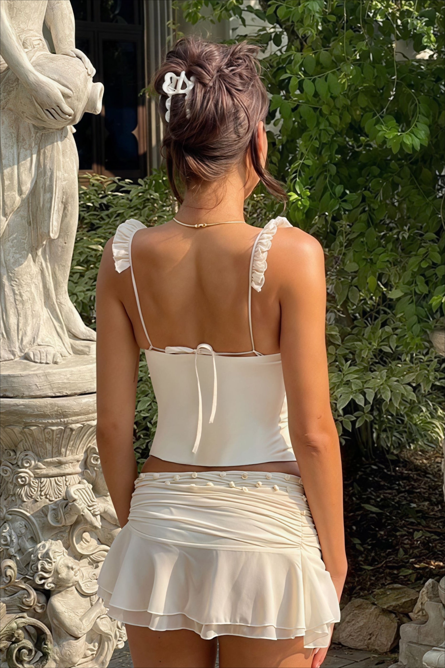 Vintage Court Style Cropped Corset Slim Tank Top