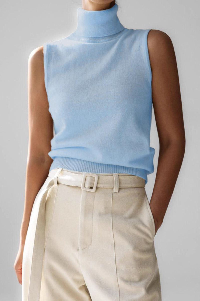 Schlankes Rollkragen-Strickoberteil