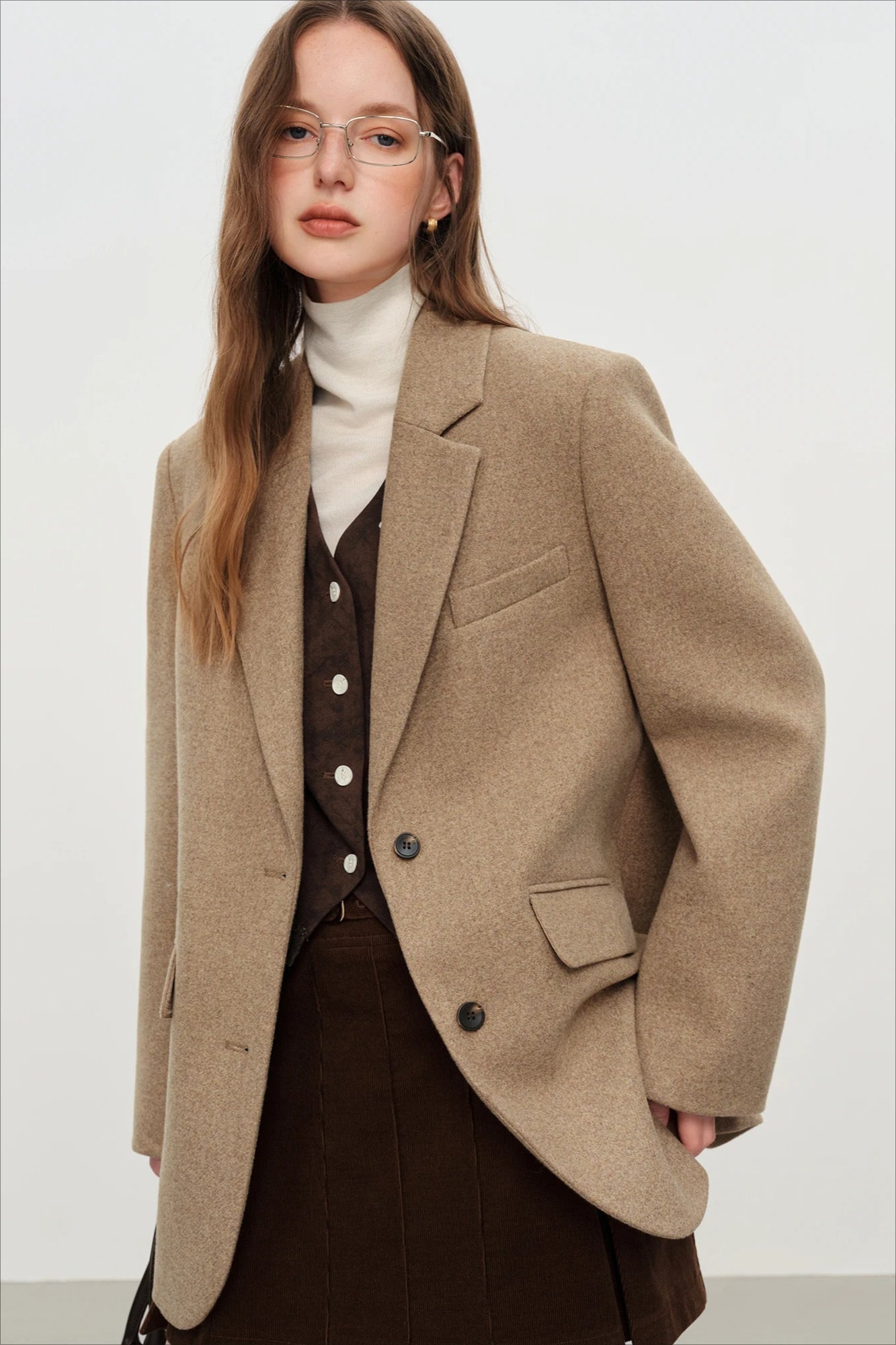 Retro kostkovaný krátký sako sako