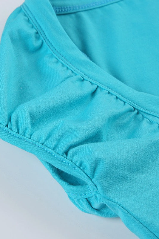 Blusa ajustada con cuello en U y mangas abullonadas con botones