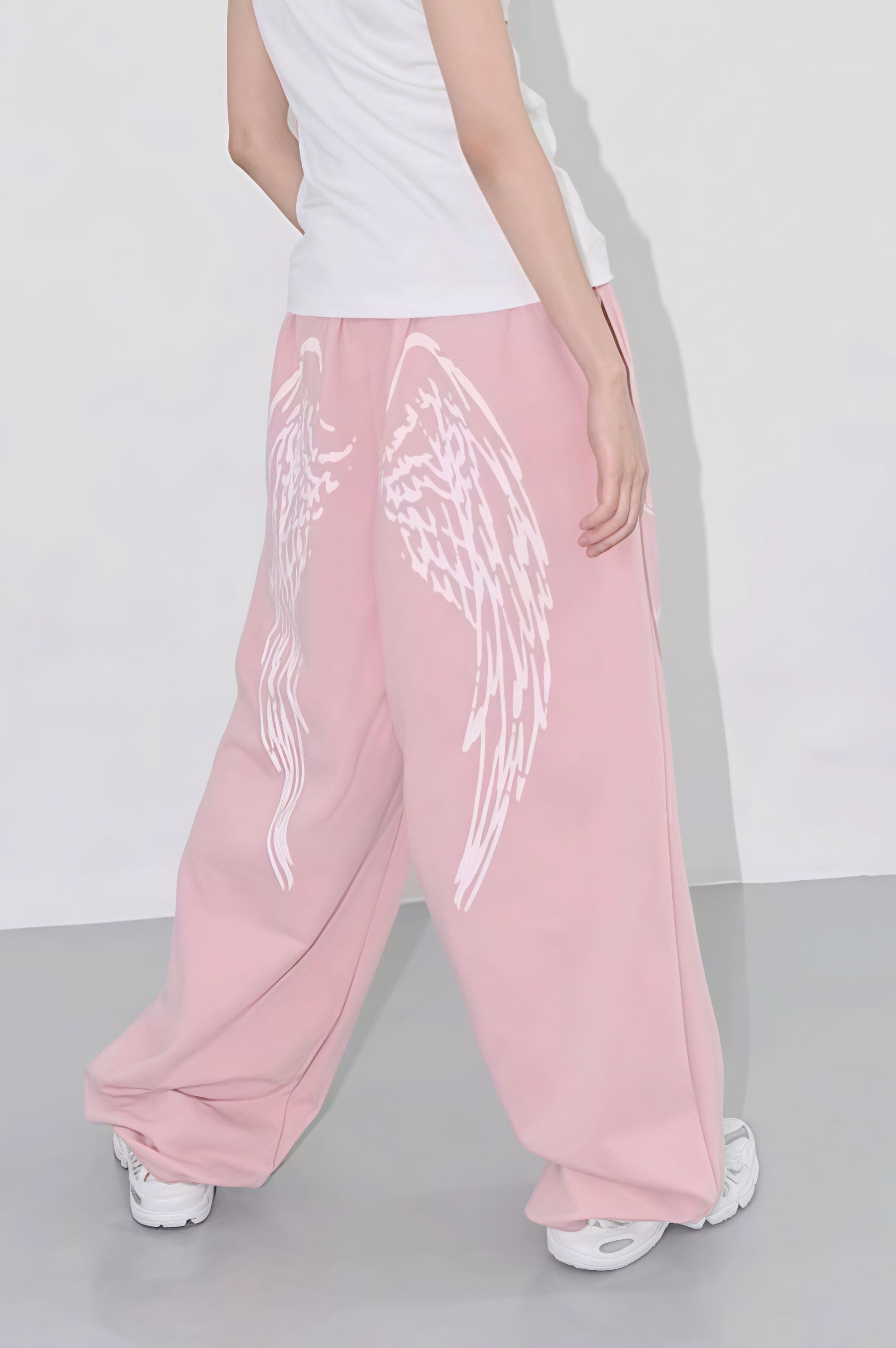 Pantalon droit ample à motifs rétro hip-hop