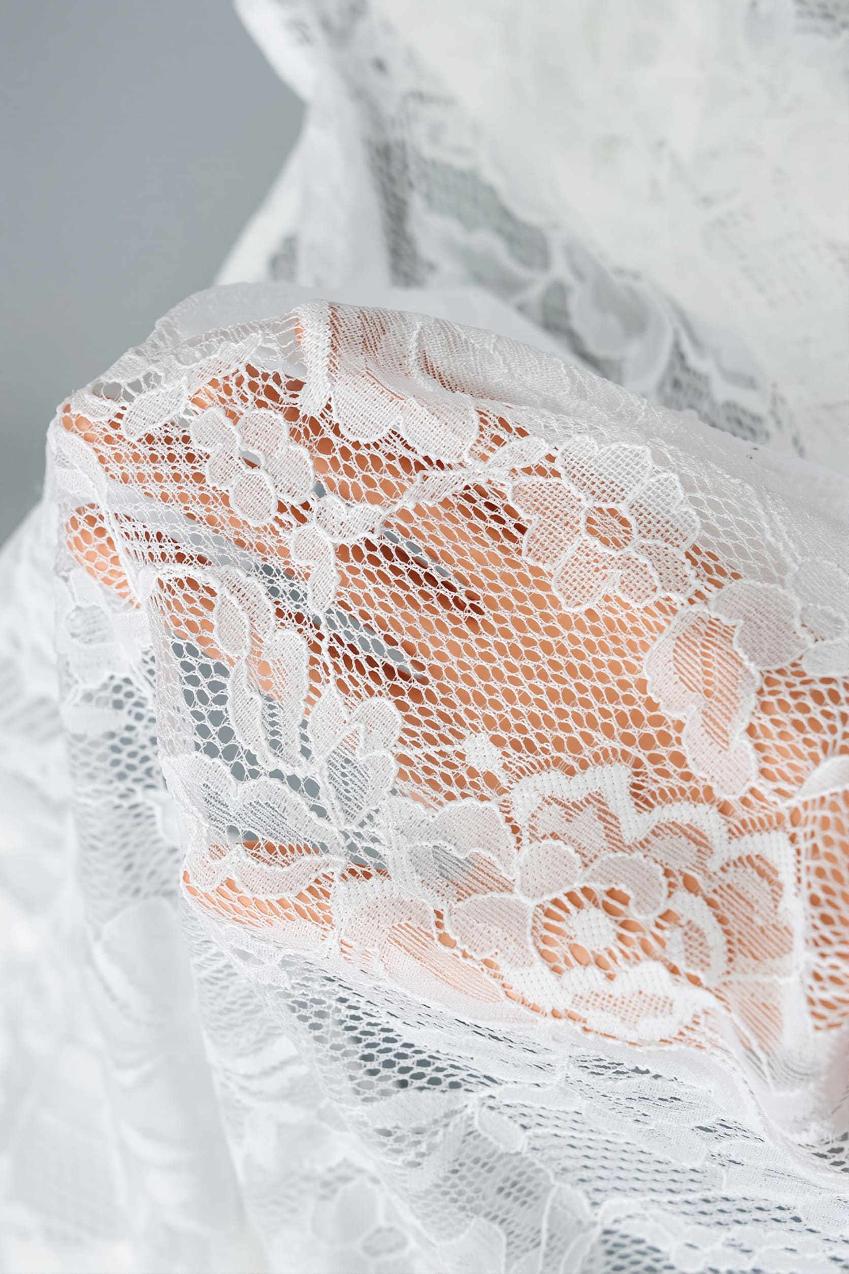 Sexy Langarmspitzenbluse mit vorderer Schleife