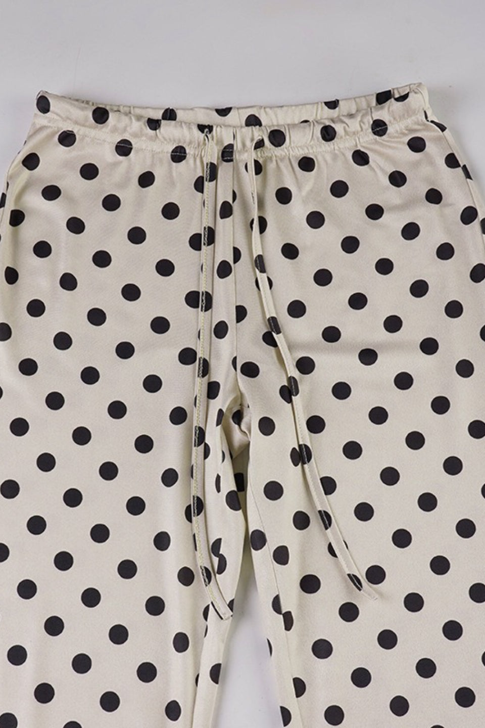 Calça Casual Solta Flare Vintage com Poás