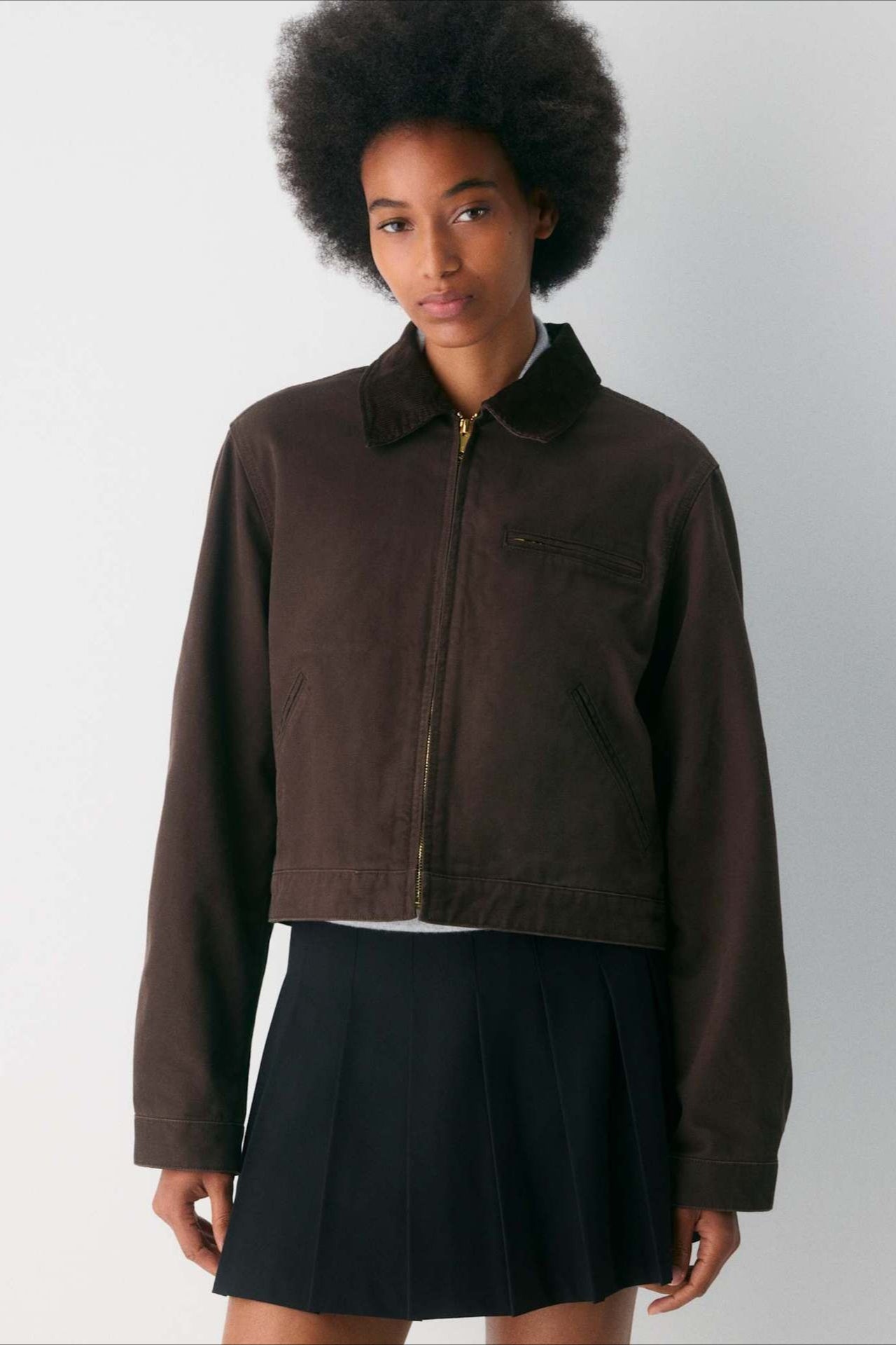Cropped Utility Workwear Jacket