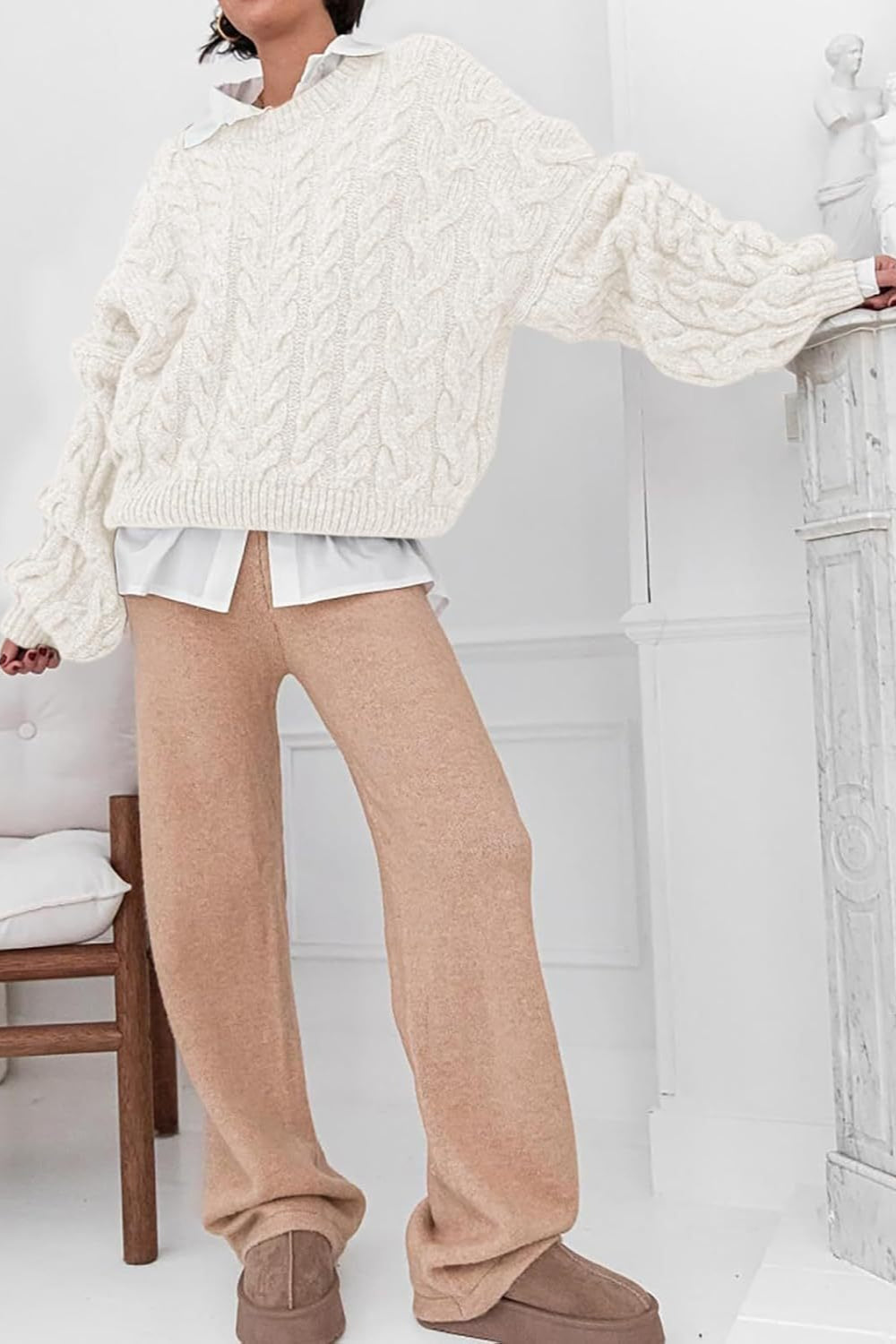 Vintage Chunky Knit Cable Sweater