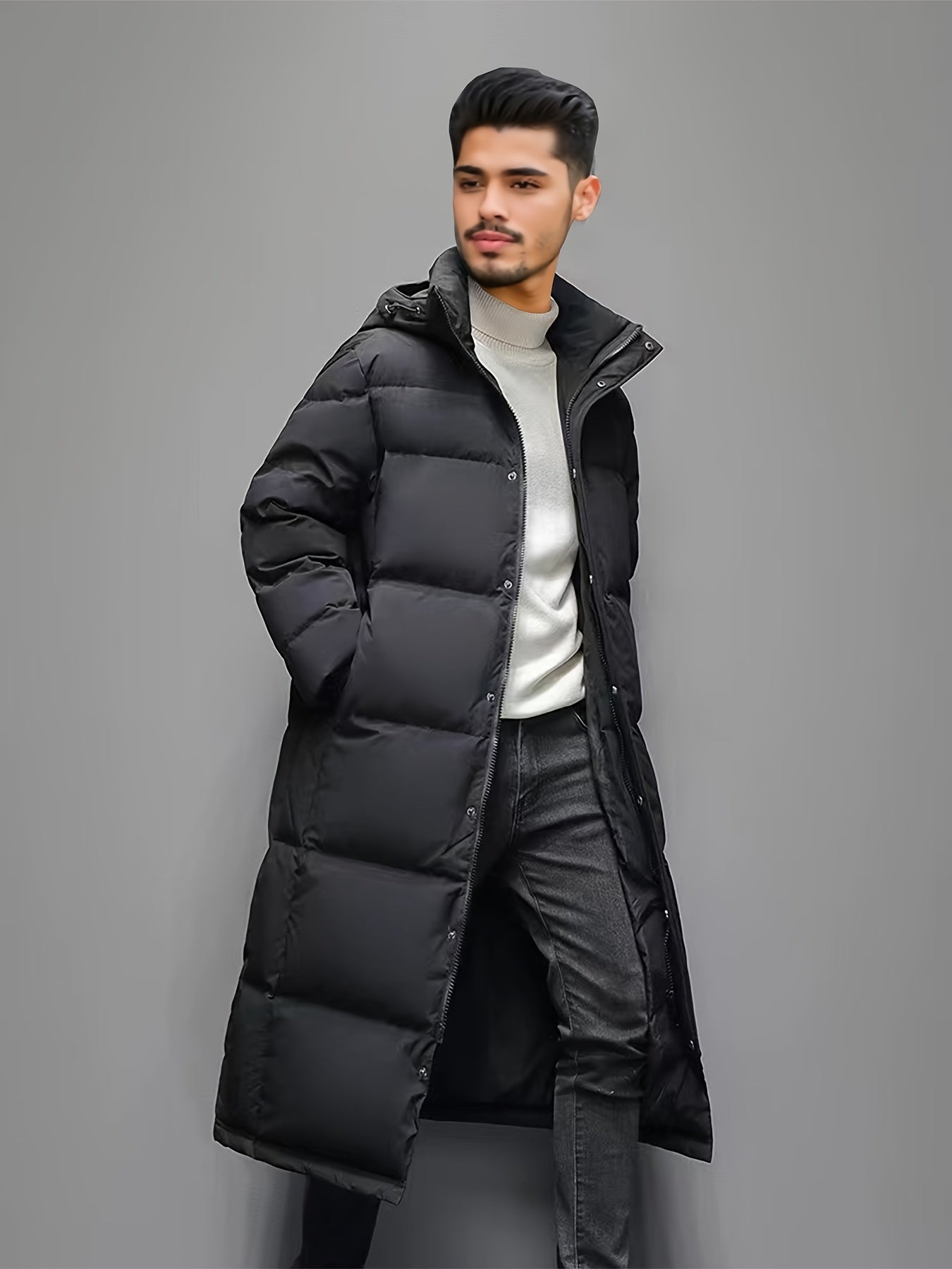 Manteau doudoune long capuche Homme