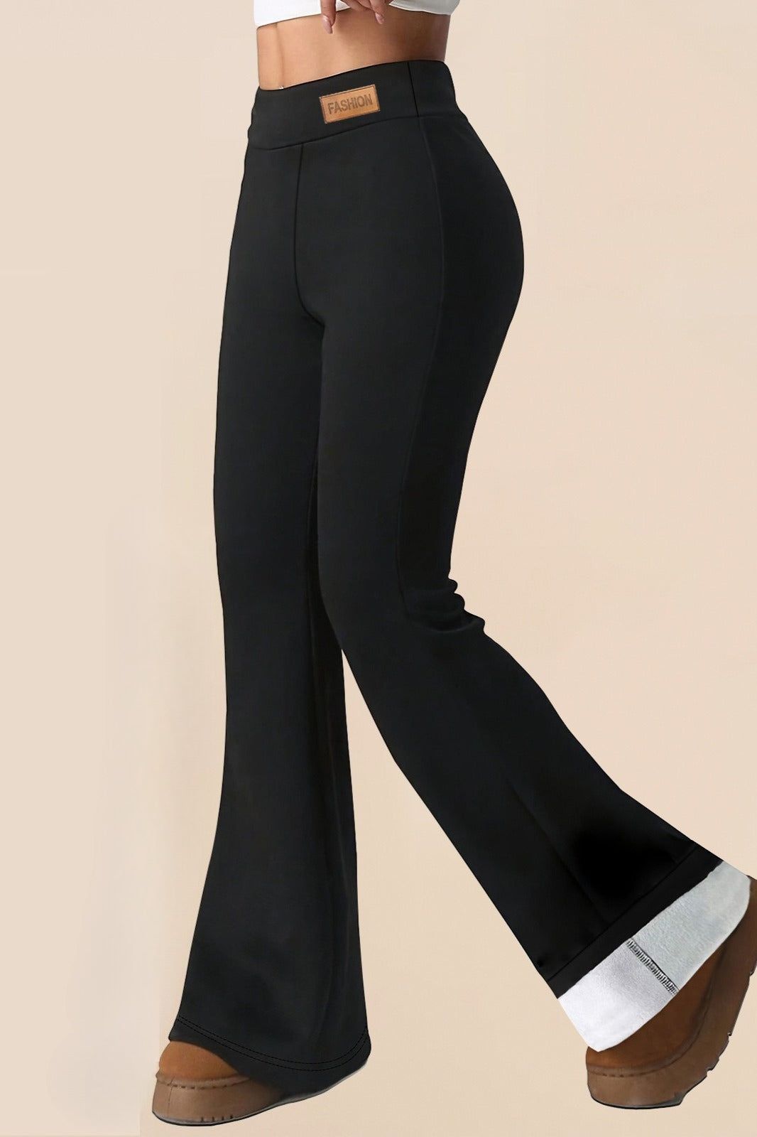 Leggings térmicos de talle alto con elevación de glúteos y pierna acampanada