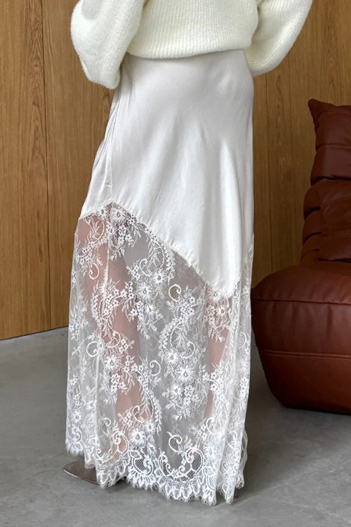 Spitzen-Patchwork-Durchsichtiger Enganliegender Rock