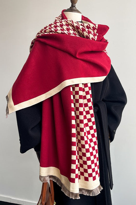 Checkered Plush Scarf