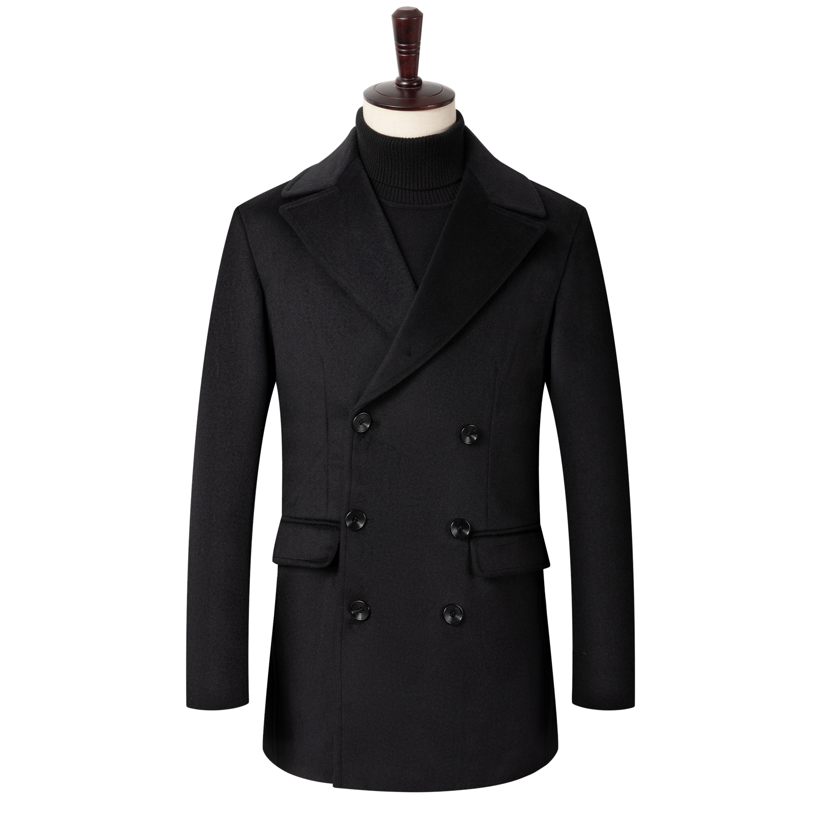 Shelby – Manteau long en laine homme, doublure rouge