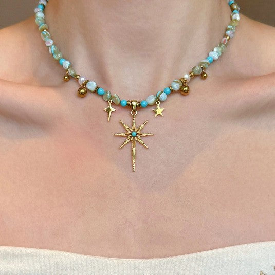 Collana a strati con perline in stile bohémien d'epoca