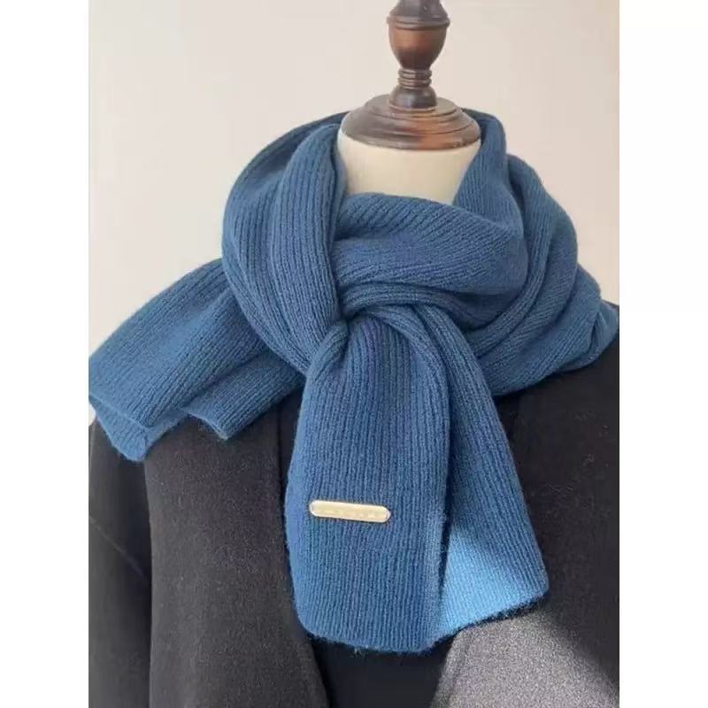 Cozy Ribbed Knit Solid Scarf
