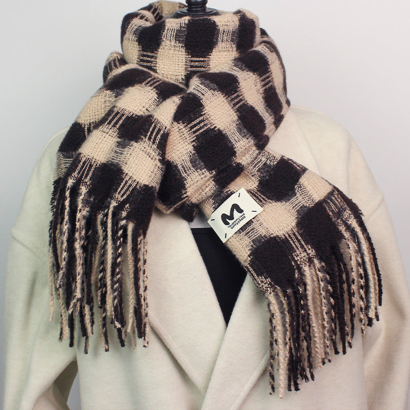 Reversible Polka Dot Fringe Scarf