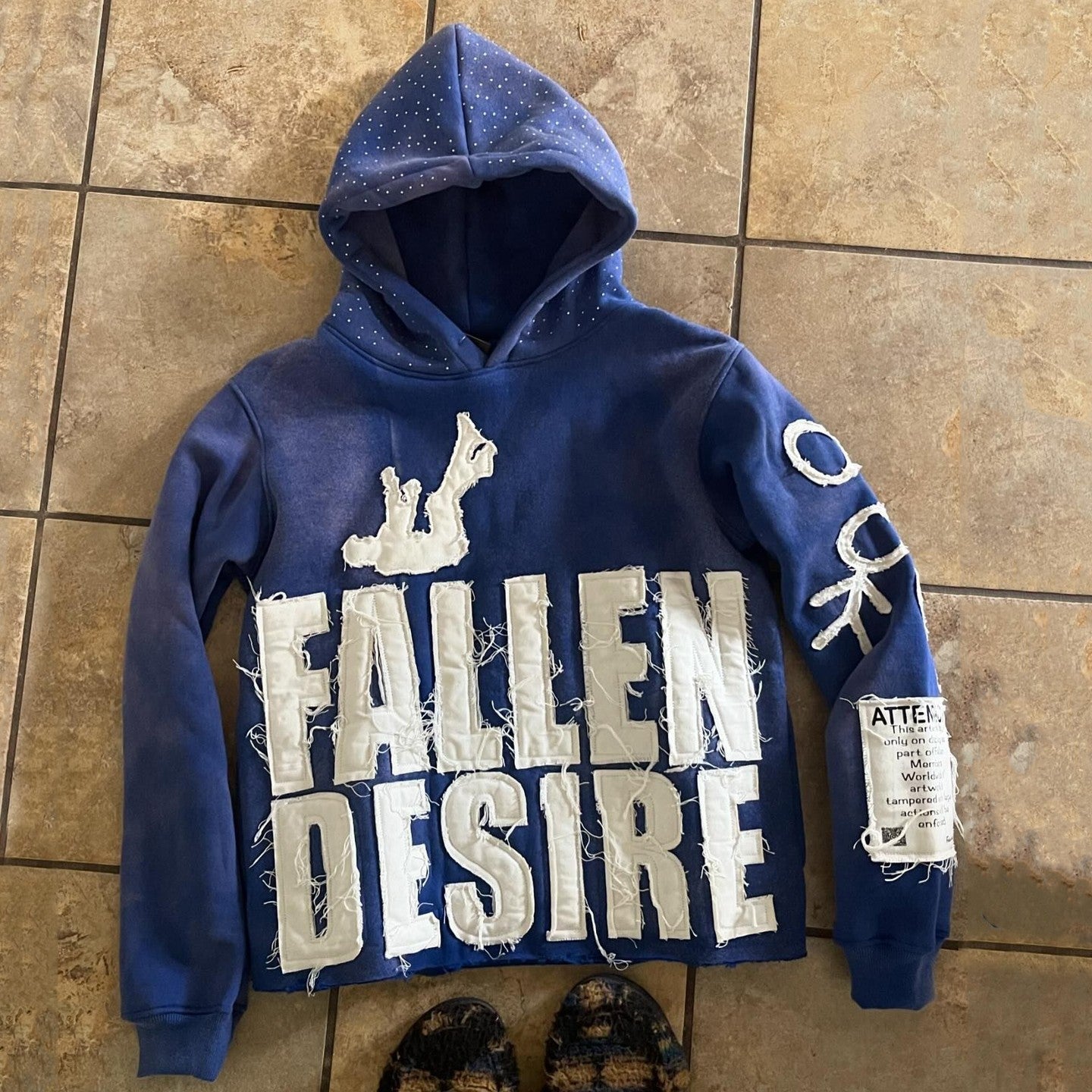 Sweat à capuche ample à pois imprimé 3D d'époque