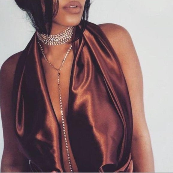 Stylish Multi Layer Full Rhinestone NeckLace