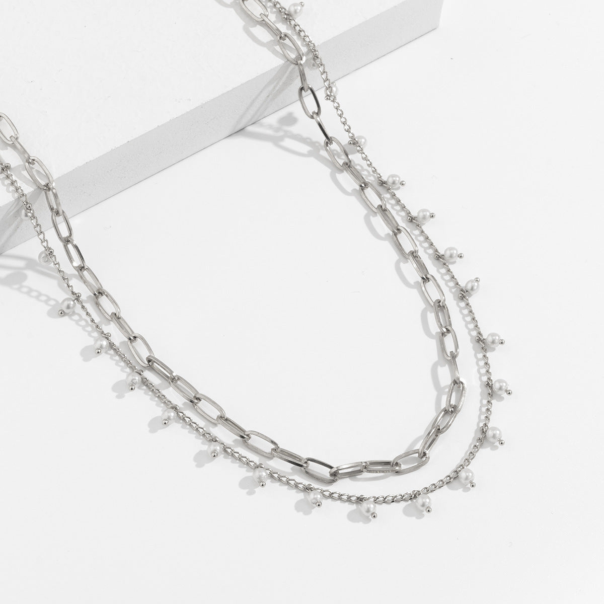 Faux Pearl Waist Chain Retro Multi Layer Geometric Body Chain