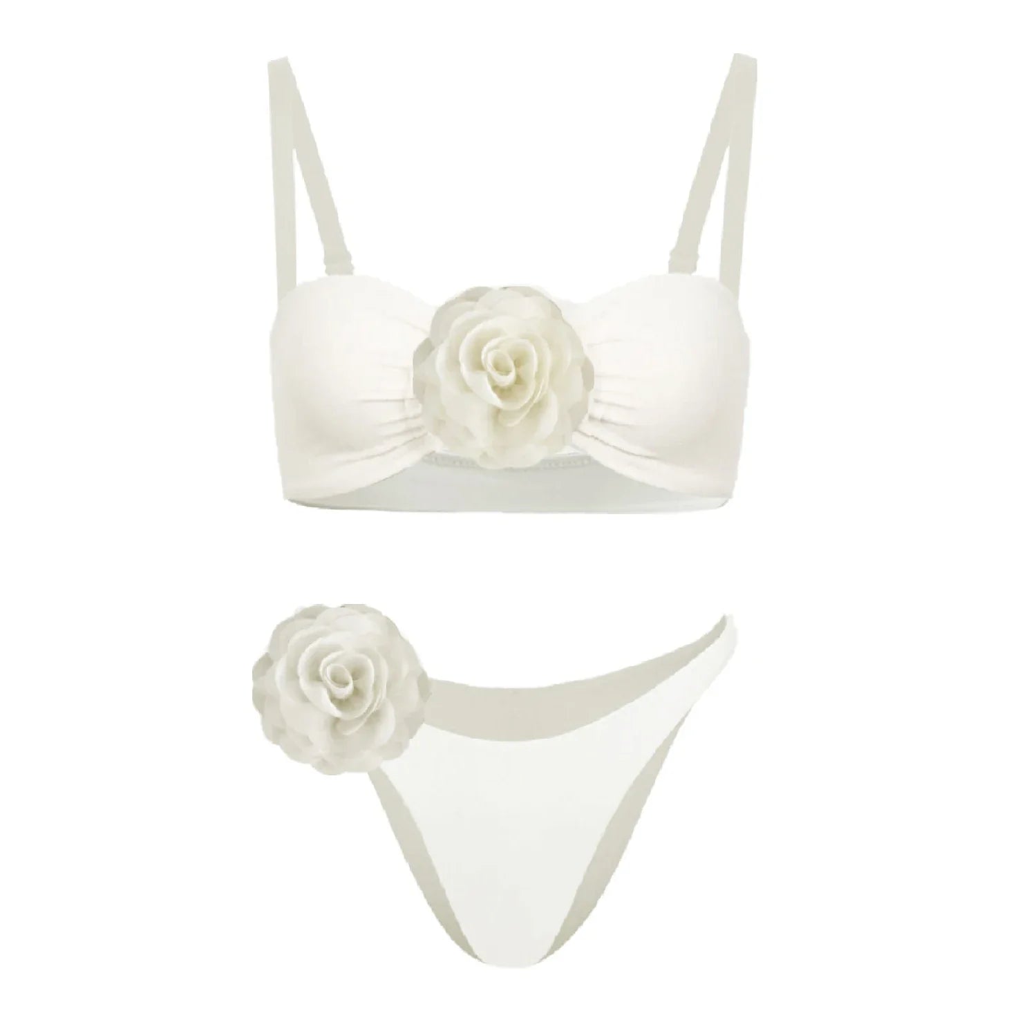 3D Floral Halter Bikini Set