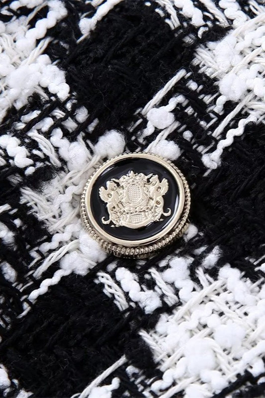 Blazer cruzado de pata de gallo