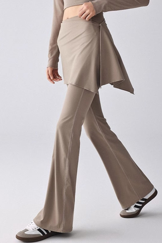 Ausgestellte, hochgeschnittene Leggings mit Rock und Futter aus Fleece