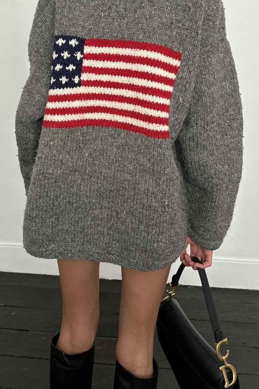 Moletom com Capuz, Zíper e Estampa Gráfica de Bandeira Chic