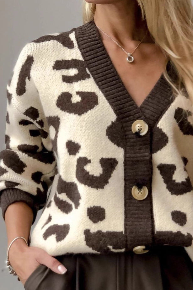 Casual Leopard Pattern Cardigan