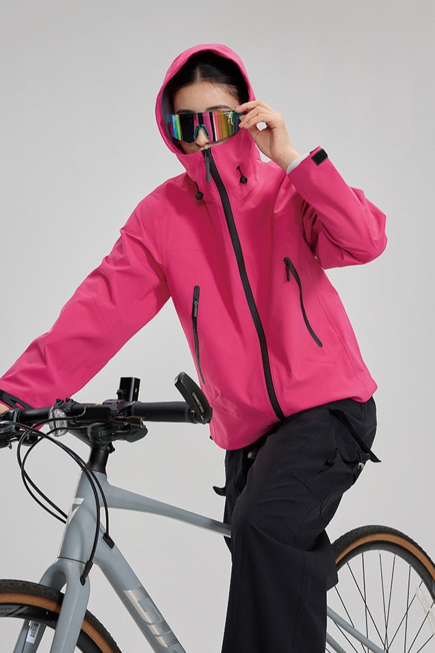 Dopamine Color Block Taped Seam Windproof Waterproof Hiking Jacket