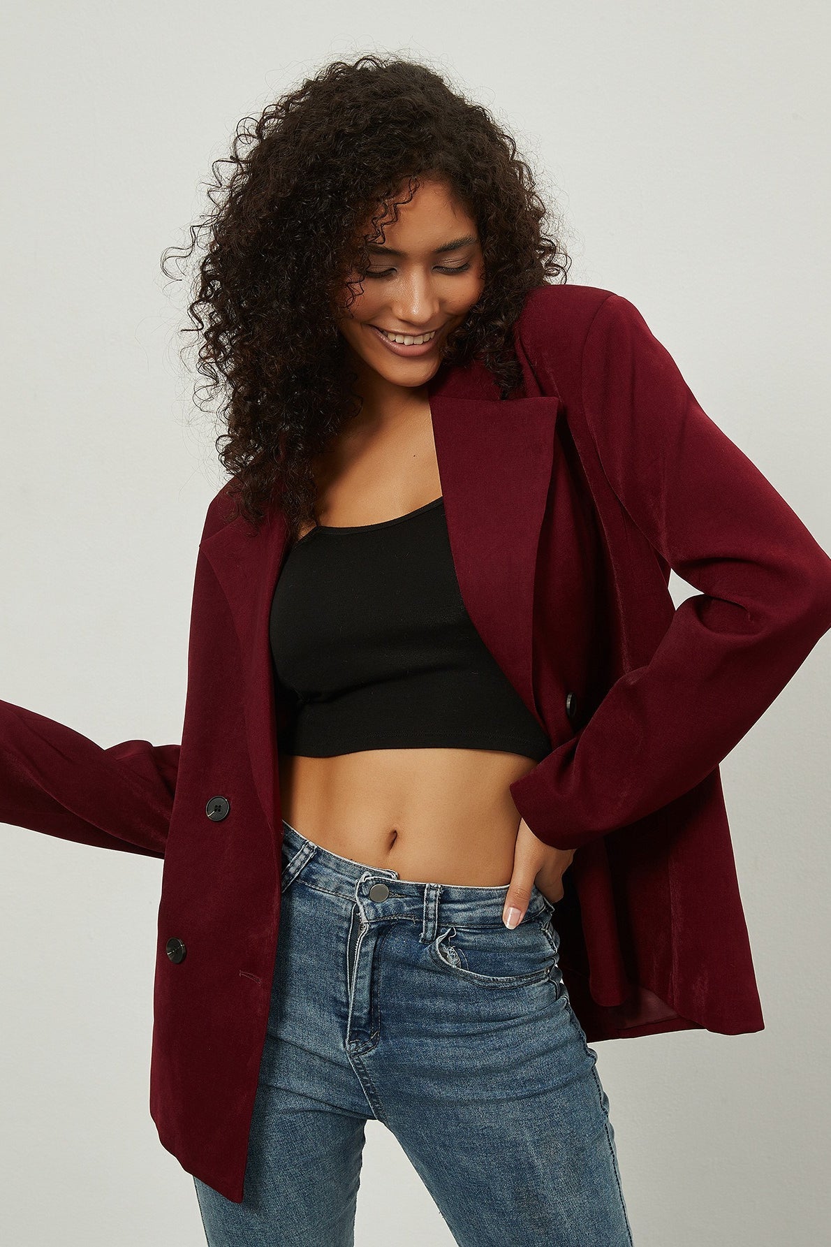 Vintage Double-Breasted Loose Fit Blazer