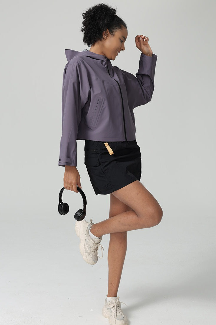 Wasserdichte Windjacke mit lockerem Schnitt