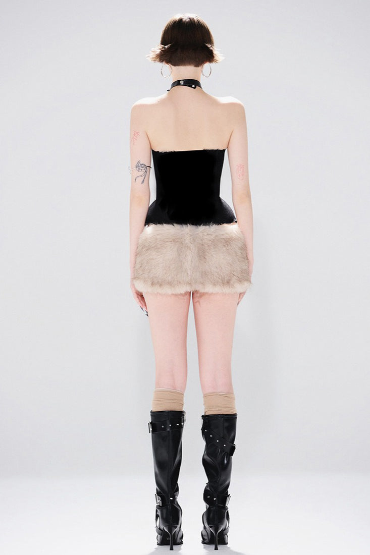 Conjunto de dos piezas de forro polar sin espalda y tubo de color sólido