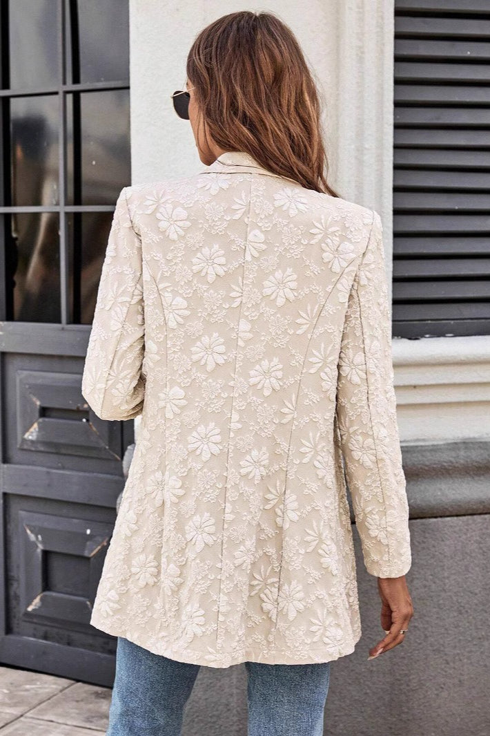 Jacquard Single Button Chic Blazer