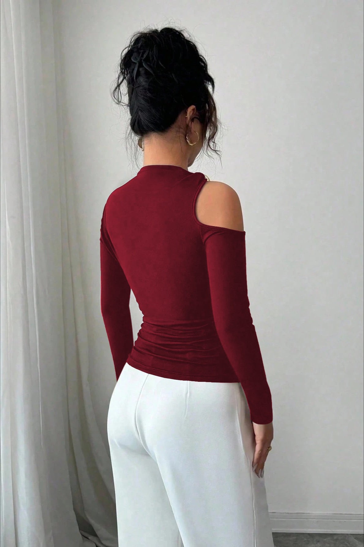 Metallic Trim Bodycon Knit Top