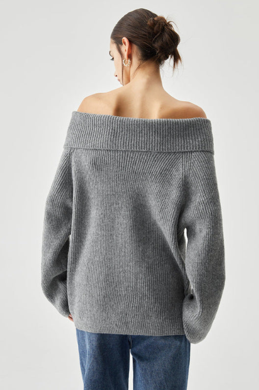 Schulterfreier Strickpullover