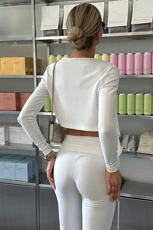 Conjunto de dos piezas con corbata sólida elegante, cintura alta y pantalón acampanado