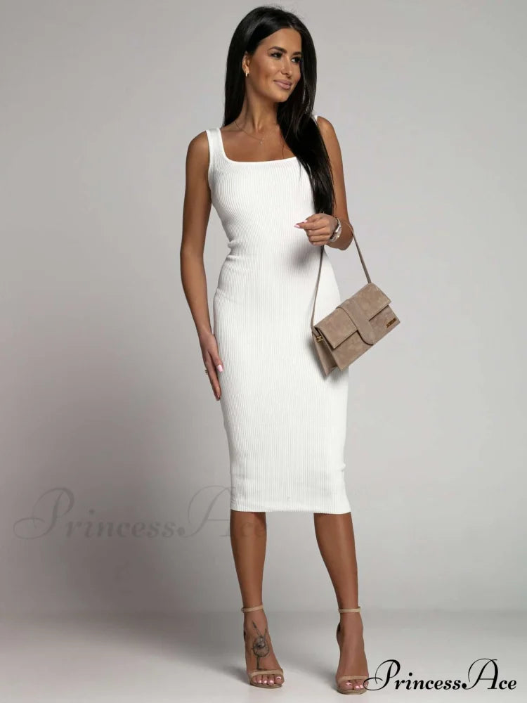 Allure Them All Scoop Graceful Neck Tank Midi Dress